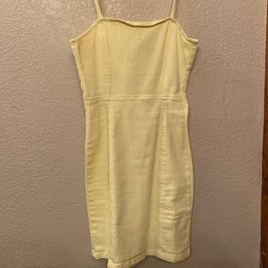 0 Divided yellow denim overall dress